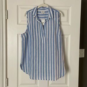 J Crew linen sleeveless shirt